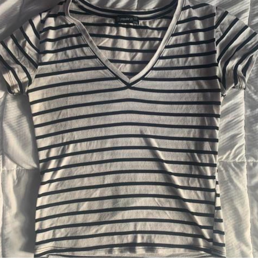 White and black striped shirt